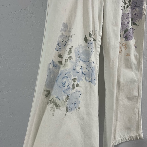 Lauren Ralph Lauren Cream Floral Wide Leg Pants - Picture 7 of 11